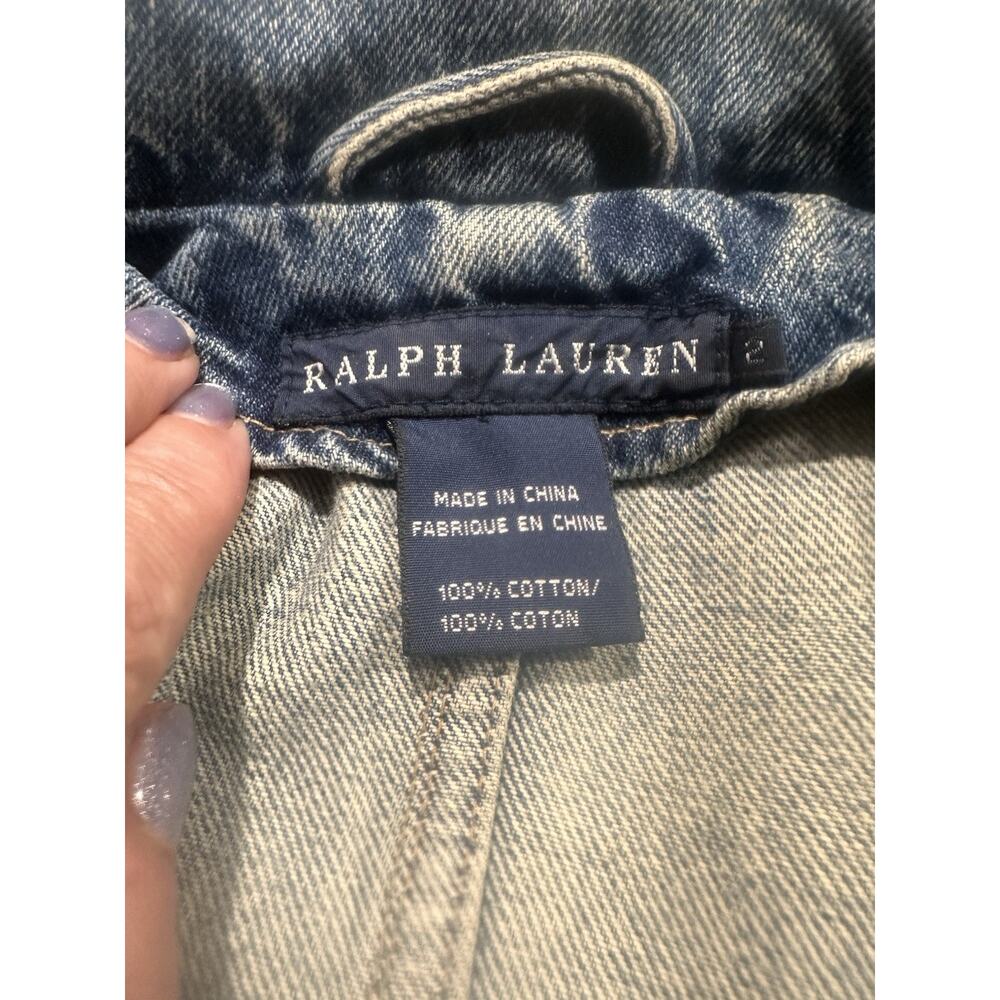 Vintage Ralph Lauren Y2K Blue Label Denim Jacket 2 Corset Fit neck piece - Picture 9 of 14